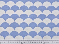 Dekostoff F�chermuster, jeansblau/weiss