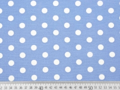 Dekostoff Punkte, jeanblau/wei�