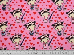 Jersey M�dchen & Herzen, rosa