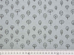 Dekostoff kleine B�ume, grau