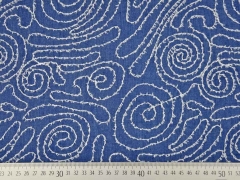 Jeans bestickt Kringel Fransen, jeansblau