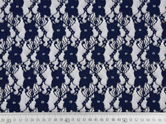 leicht elastische Spitze Blumen dunkelblau