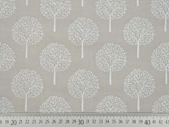 Baumwollstoff Batist B�ume Trees, helles Taupe