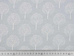 Baumwollstoff Batist B�ume Trees, hellgrau
