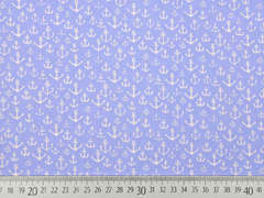 Baumwollstoff kleine Anker, hellblau