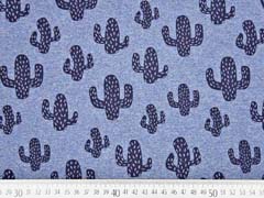 French Terry Sweat Kaktus, jeansblau