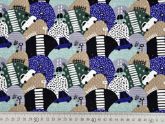 French Terry Autos Berge, gr�n blau mint beige