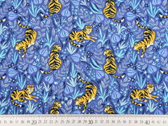 Jersey Tiger florales Muster, jeansblau