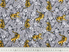 Jersey Tiger florales Muster, grau