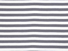 Jersey Streifen 1 cm garngef�rbt, grau weiss