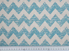 Leinenlook Dekostoff Zick Zack, dunkelmint