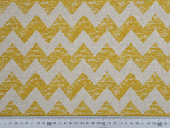 Leinenlook Dekostoff Zick Zack, ocker