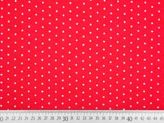 Viskosejersey Punkte (0,3 cm), wei� rot
