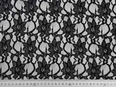 Spitze Blumen Meterware, schwarz