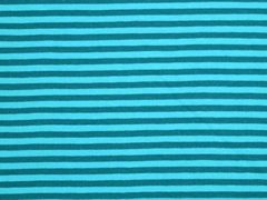 RESTST�CK 69 CM Jersey Streifen 4 mm garngef�rbt, petrol aquamarin