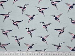 Dekostoff Kolibris, rosa mint