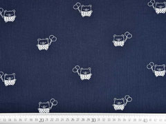 Musselin Double Gauze B�ren, dunkelblau