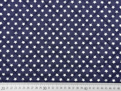 Steppstoff Jeans wattiert Sterne, dunkelblau