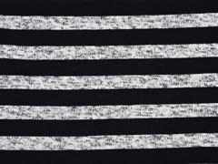 Strickstoff Streifen angeraut, schwarz grau