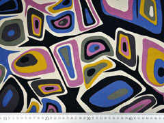 Viskose Jersey Retro Look, schwarz bunt