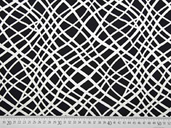 Viskose Jersey Gitternetz, schwarz weiss