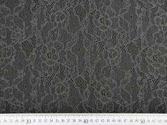 Punto di Roma elastische Spitze Blumen, dunkelgrau
