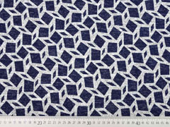 Strickjersey grafisches Muster Rauten, dunkelblau