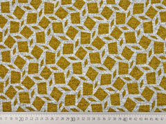 Strickjersey grafisches Muster Rauten, ocker