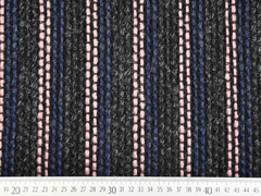 Boucle Streifen Mantelstoff anthrazit altrosa blau