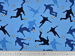 French Terry Sweat Fussballer, blau