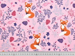 Dekostoff F�chse Bl�tter, rosa