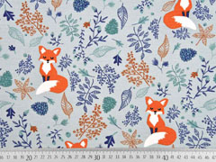 Dekostoff F�chse Bl�tter, dusty mint