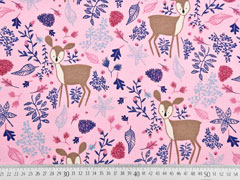 Dekostoff Rehe Bl�tter, rosa