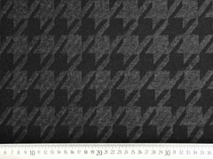 Jacquard Jersey angeraut Hahnentritt, anthrazit melange