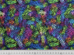 Funktionsjersey bunte Striche, bunt schwarz