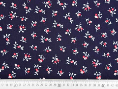 Baumwollstoff Bl�mchen Trachtenlook, dunkelblau