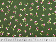 Baumwollstoff Bl�mchen Trachtenlook, moosgr�n