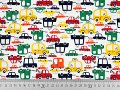 Baumwollstoff Autos, wei�