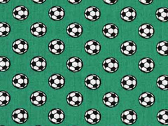 Baumwollstoff Fu�b�lle, gr�n