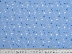Baumwollstoff Pusteblumen, rauchblau