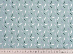 Baumwollstoff Federn, mint