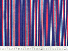 Mexikostoff Streifen, dunkelblau rot