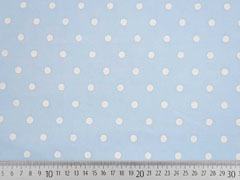 Voile Baumwolle wei�e Punkte, hellblau