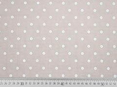 Voile Baumwolle wei�e Punkte, helles taupe