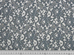 elastische Spitze mit Baumwolle Blumen, dunkelgrau