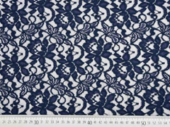 RESTST�CK 83 cm elastische Spitze mit Baumwolle Blumen, dunkelblau