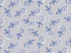 Baumwollstoff Bl�mchen Bl�tter, hellgrau