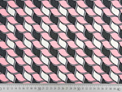 Viskosejersey grafische Seile, rosa grau