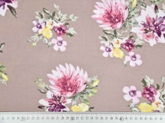 Viskose Blumen Dahlien, dunkelbeige