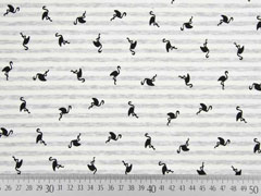 Jersey Streifen Flamingos angeraut, hellgrau meliert cremewei�